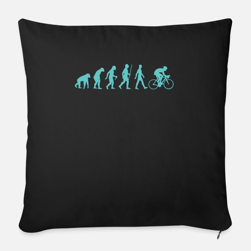 Evolution - Mountainbike - Lustig - Geschenk - Fun - Sofakissen mit Füllung 45 x 45 cm - Schwarz