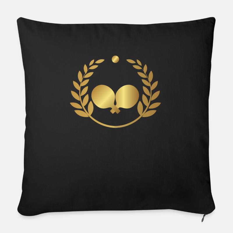 Ping-pong - Tennis de table - Tennis de table - Cadeau - Coussin et housse de 45 x 45 cm - noir