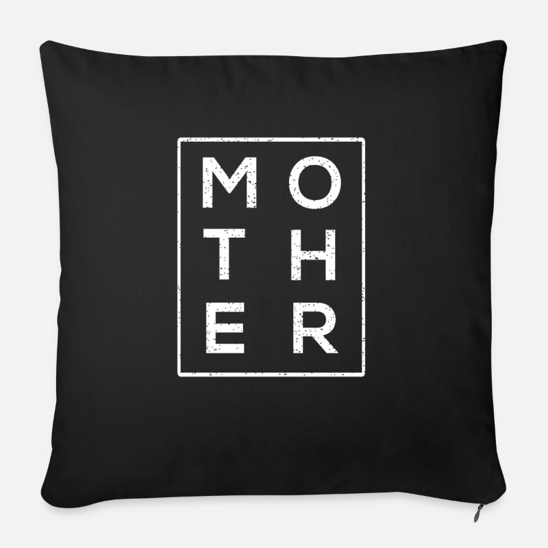 MÈRE - MAMA - MUTTI - Coussin et housse de 45 x 45 cm - noir