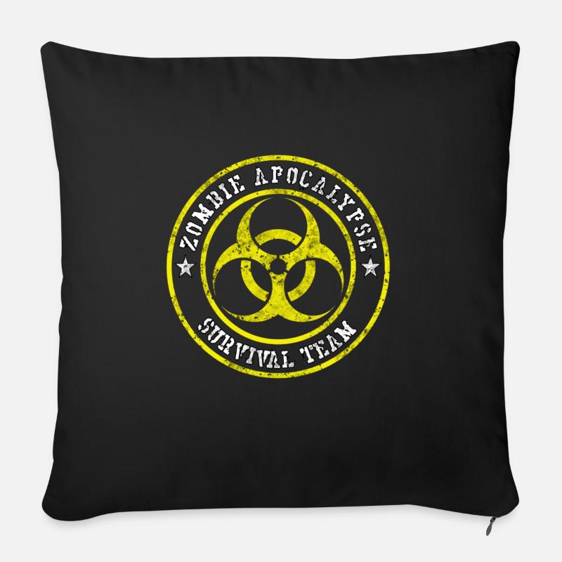 Zombie Apocalypse Survival Team Geschenk - Sofakissen mit Füllung 45 x 45 cm - Schwarz