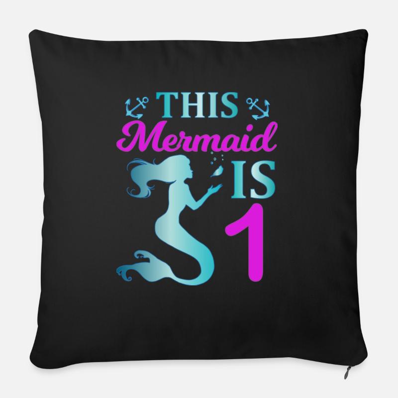 Cette sirène est un - Coussin et housse de 45 x 45 cm - noir