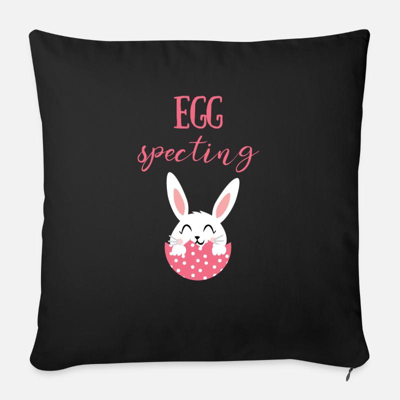 Pâques - Lapin de Pâques - Pâques - doux - BD - Coussin et housse de 45 x 45 cm - noir