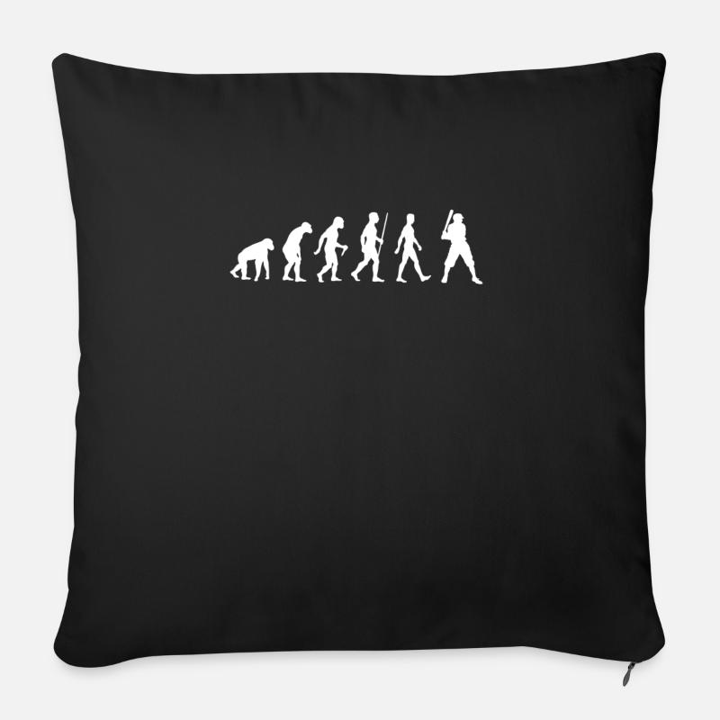 Baseball Evolution joueur de baseball - Coussin et housse de 45 x 45 cm - noir