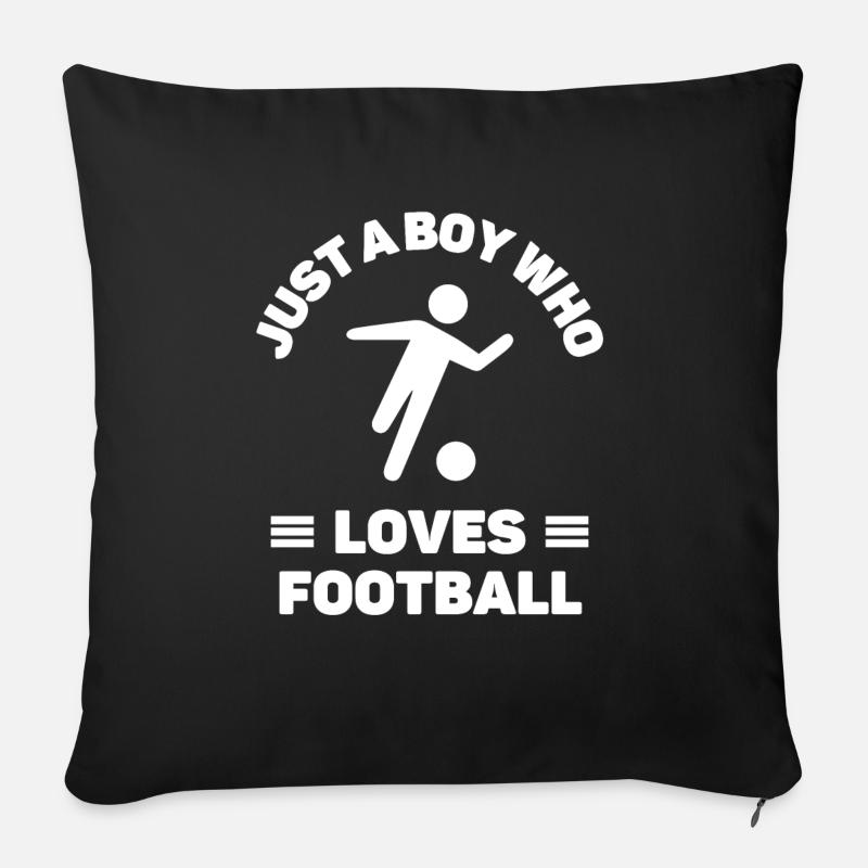 Nur ein Junge, der Fußball liebt. - Sofakissen mit Füllung 45 x 45 cm - Schwarz
