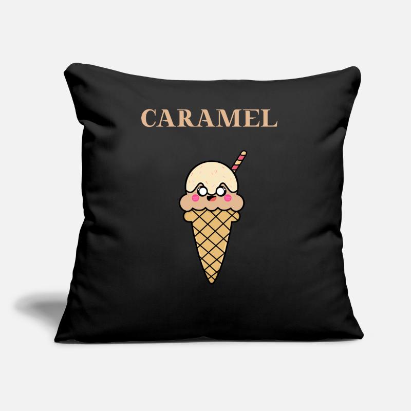 Caramel Karamell Eis Eiscreme Geschenkidee süß Sofakissen mit Füllung 45 x 45 cm