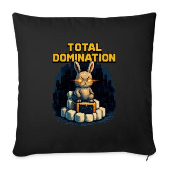 Pixel Bunny – Total Domination - Sofa pillow with filling 45cm x 45cm - black - Front