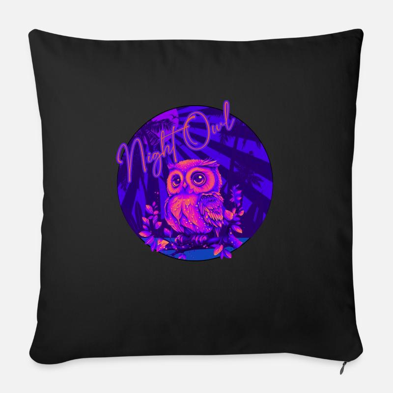 Night Owl - Sofa pillow with filling 45cm x 45cm - black