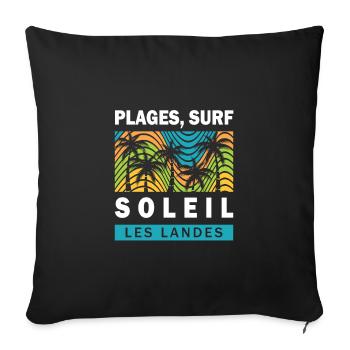 048s PLAGES SURF SOLEIL - Coussin et housse de 45 x 45 cm - noir - Devant