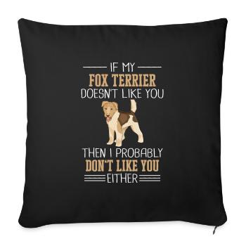 Fox Terrier Dog - Sofa pillow with filling 45cm x 45cm - black - Front