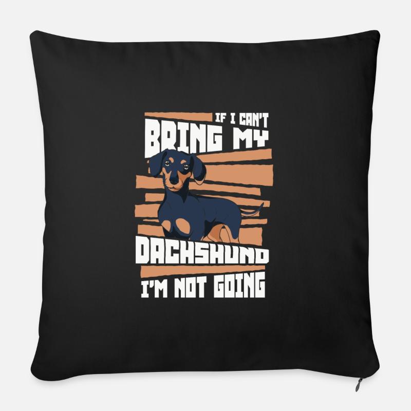 Chien teckel - Coussin et housse de 45 x 45 cm - noir