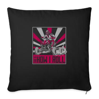 Quad Quads Quatre Roues Motorsport - Coussin et housse de 45 x 45 cm - noir - Devant