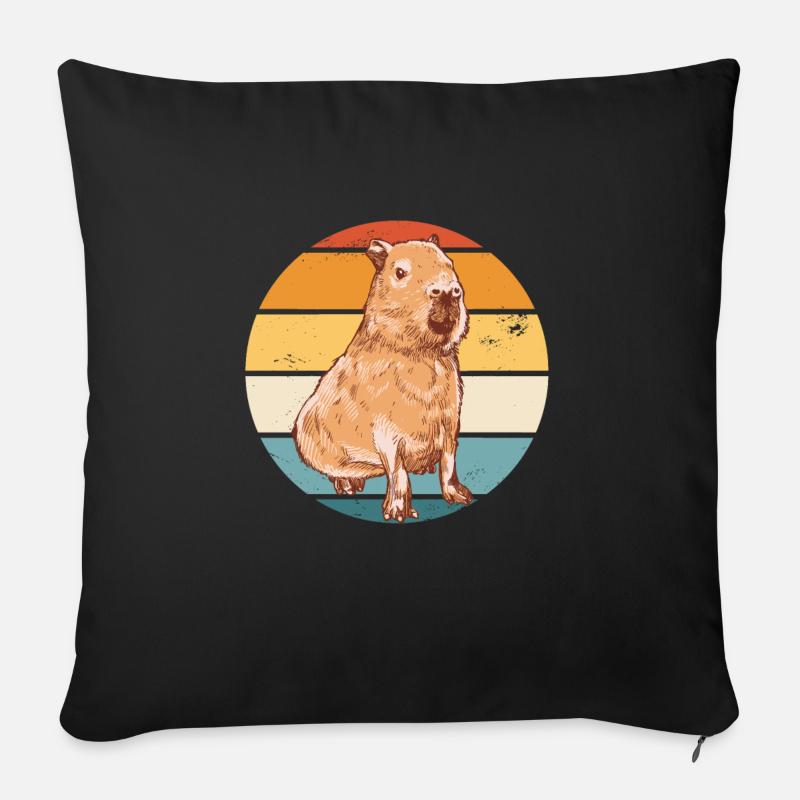 Capybara Nagetier Tier - Sofakissen mit Füllung 45 x 45 cm - Schwarz