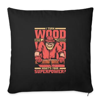Carpenter Woodworker Carpentry - Sofa pillow with filling 45cm x 45cm - black - Front