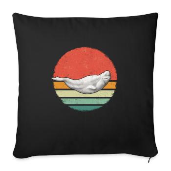 Bélugas Océan Bélugas Baleines - Coussin et housse de 45 x 45 cm - noir - Devant