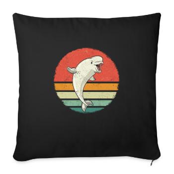 Bélugas Océan Bélugas Baleines - Coussin et housse de 45 x 45 cm - noir - Devant