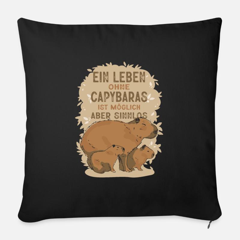 Ein Leben Ohne Capybaras Ist Möglich Aber Sinnlos - Sofakissen mit Füllung 45 x 45 cm - Schwarz