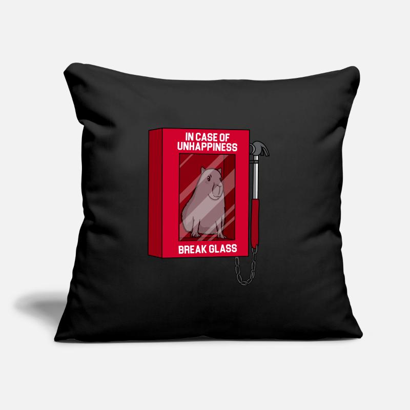 Capybara - Bei Unwohlsein Scheibe zerbrechen Sofakissen mit Füllung 45 x 45 cm