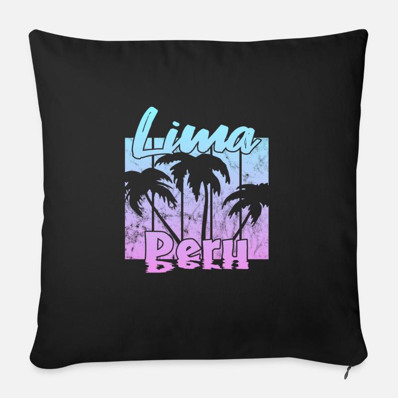 Lima Peru - Sofakissen mit Füllung 45 x 45 cm - Schwarz
