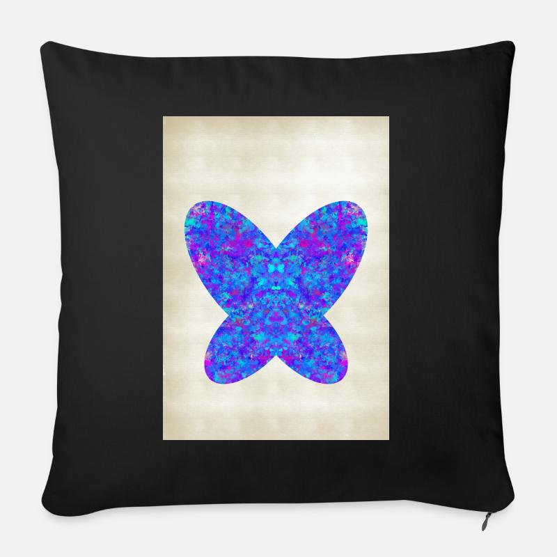 Butterfly in Abstract Style - Sofa pillow with filling 45cm x 45cm - black