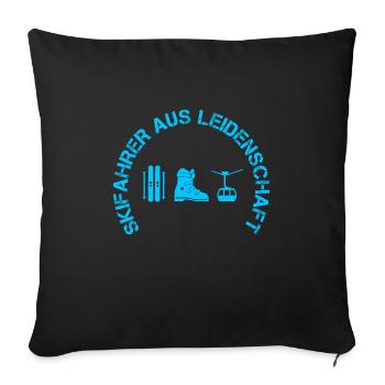 Skifahrer aus Leidenschaft - Sofakissen mit Füllung 45 x 45 cm - Schwarz - Vorne