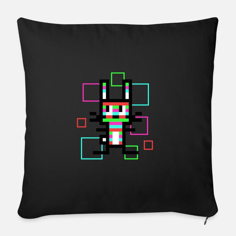 Regenbogen-Hase - Sofakissen mit Füllung 45 x 45 cm - Schwarz