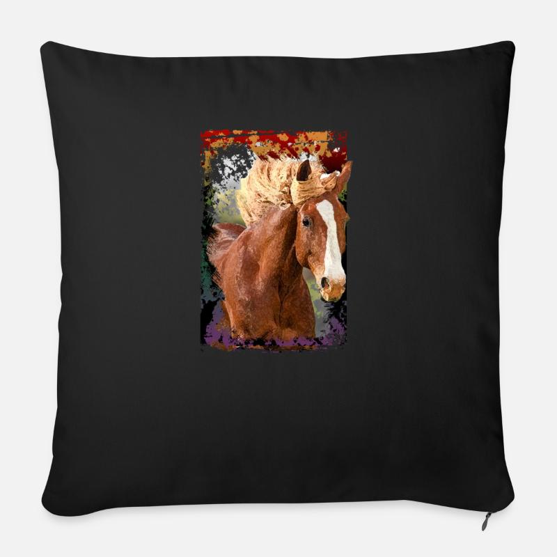 pferd - Sofakissen mit Füllung 45 x 45 cm - Schwarz