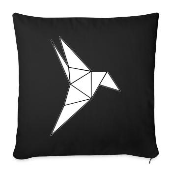 Colibri Origami Oiseau - Coussin et housse de 45 x 45 cm - noir - Devant