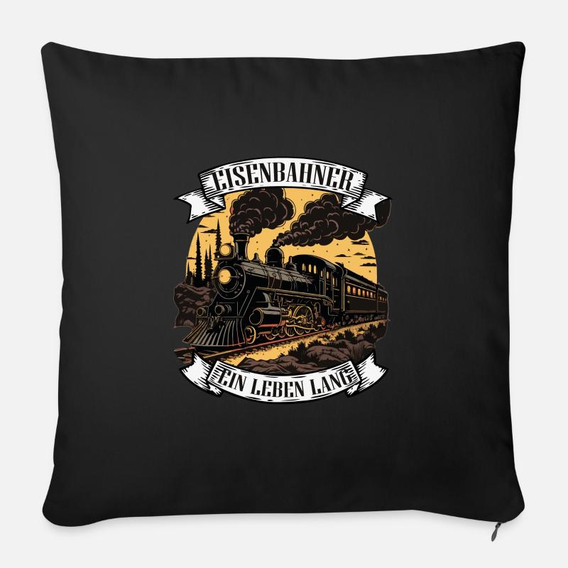 Eisenbahner Ein Leben Lang - Sofakissen mit Füllung 45 x 45 cm - Schwarz