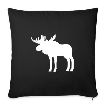 Elch Silhouette - Sofakissen mit Füllung 45 x 45 cm - Schwarz - Vorne
