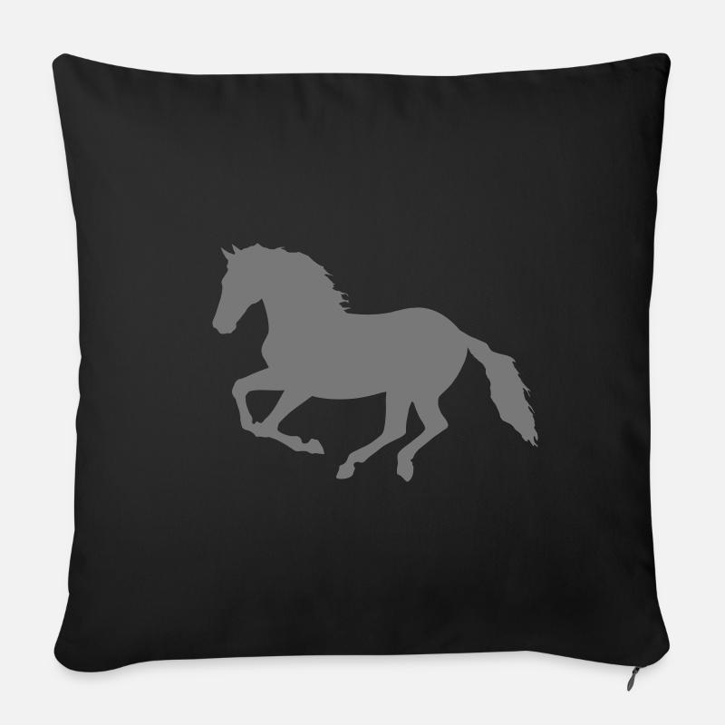 Pferd - Sofakissen mit Füllung 45 x 45 cm - Schwarz