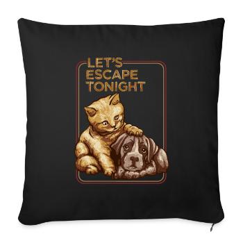 ESCAPE TONIGHT - Sofa pillow with filling 45cm x 45cm - black - Front