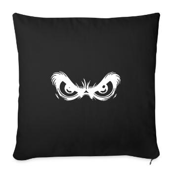 Grim eyes with a fixed gaze - Sofa pillow with filling 45cm x 45cm - black - Front