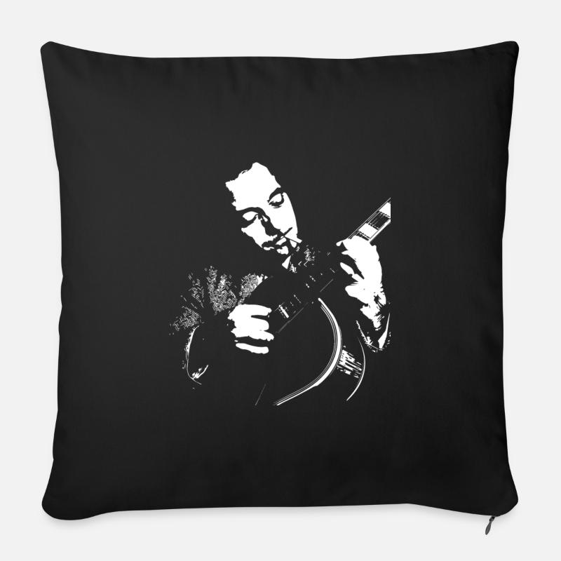 Django Reinhardt - Coussin et housse de 45 x 45 cm - noir