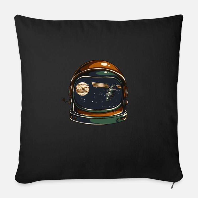 Atronauten Helm - Sofakissen mit Füllung 45 x 45 cm - Schwarz