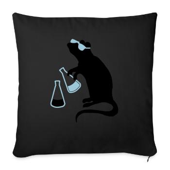 rat de laboratoire - Coussin et housse de 45 x 45 cm - noir - Devant