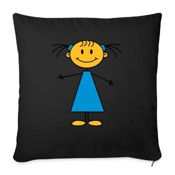girl - Sofa pillow with filling 45cm x 45cm - black - Front