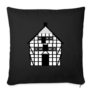 Half-timbered house - Sofa pillow with filling 45cm x 45cm - black - Front