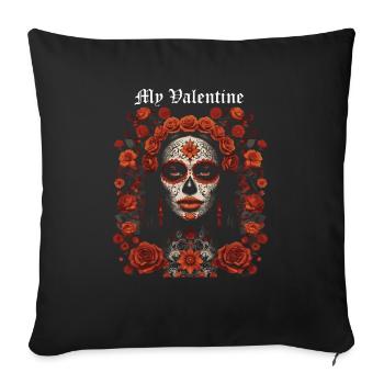 My Valentine - Sofa pillow with filling 45cm x 45cm - black - Front