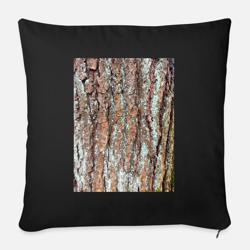 Tree, wood, bark, bark, pattern - Sofa pillow with filling 45cm x 45cm - black