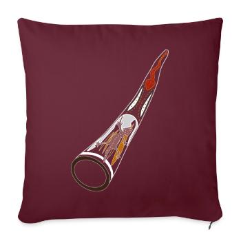 Didgeridoo Didjeridu - Sofa pillow with filling 45cm x 45cm - burgundy - Front