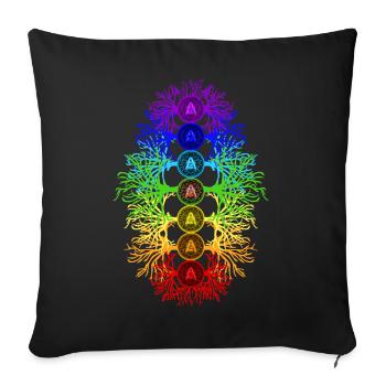 Chakra Energie - Sofakissen mit Füllung 45 x 45 cm - Schwarz - Vorne