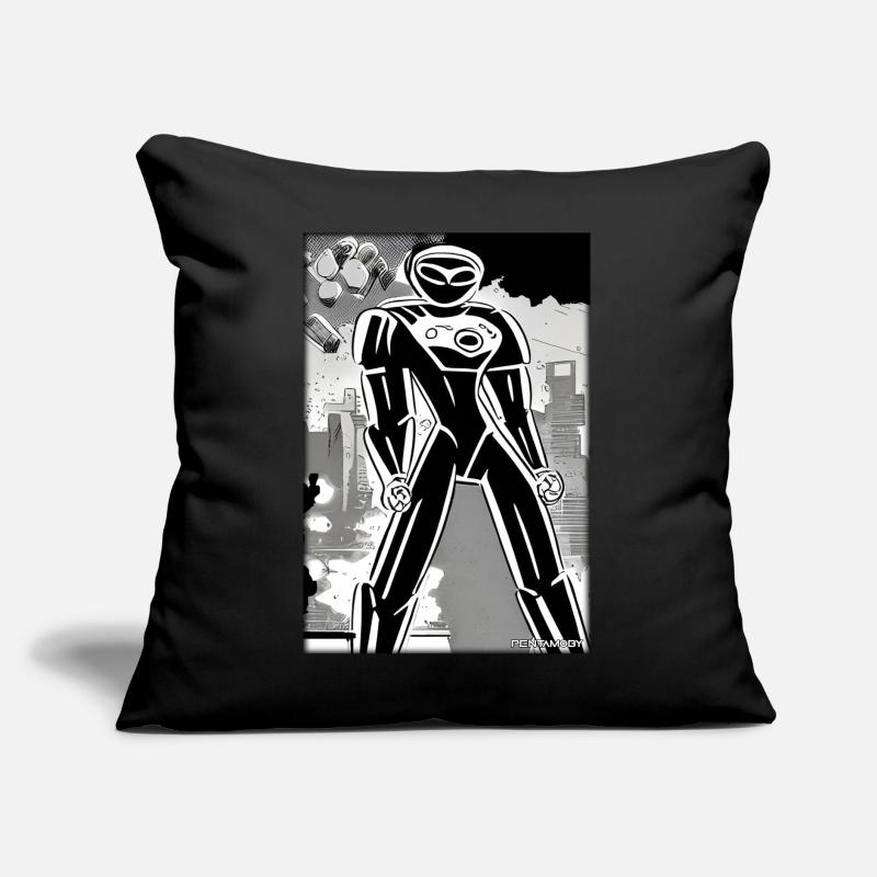 Robot Comic Future Cyborg Machine Technology Coussin et housse de 45 x 45 cm