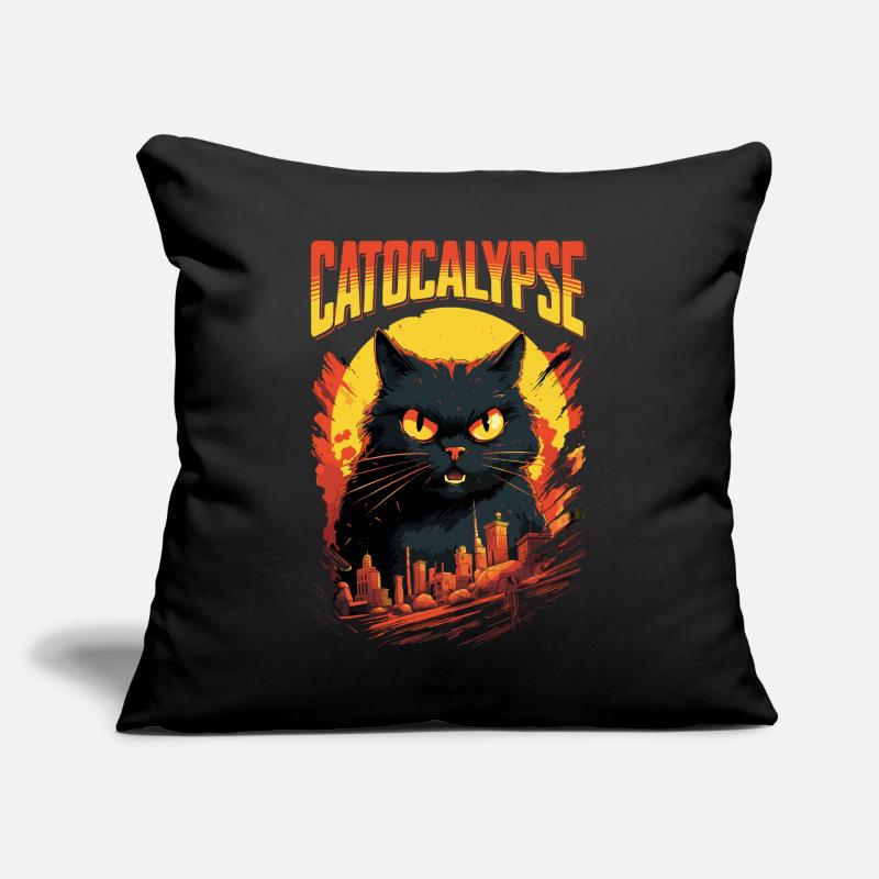 Chat Catocalypse Ville Chaos Créature Monstre Chat Coussin et housse de 45 x 45 cm