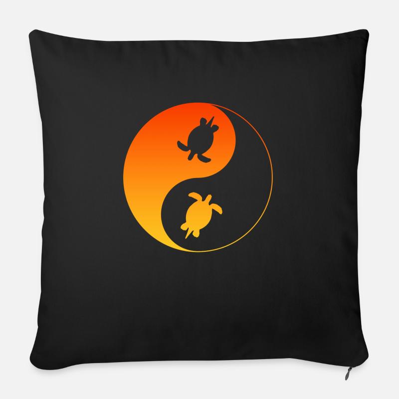 Schildkröte Yin Yang Turtle - Sofakissen mit Füllung 45 x 45 cm - Schwarz
