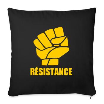 Résistance - Sofa pillow with filling 45cm x 45cm - black - Front