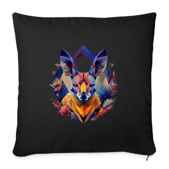 Geometric fauna, kangaroo, geo wild - Sofa pillow with filling 45cm x 45cm - black - Front