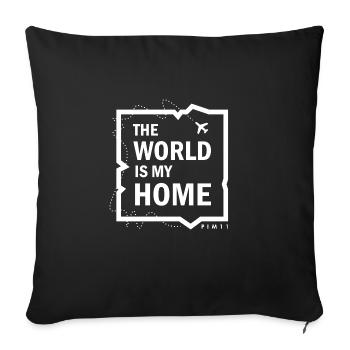 World Home (blanc) - Coussin et housse de 45 x 45 cm - noir - Devant