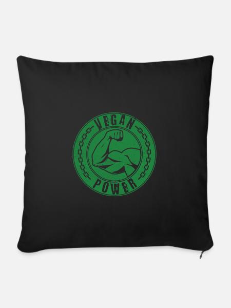 Vegan Power - Sofakissen mit Füllung 45 x 45 cm - Schwarz