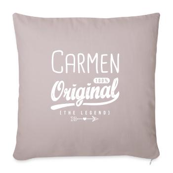 Carmen original personnalisé prénom carmen - Coussin et housse de 45 x 45 cm - taupe clair - Devant