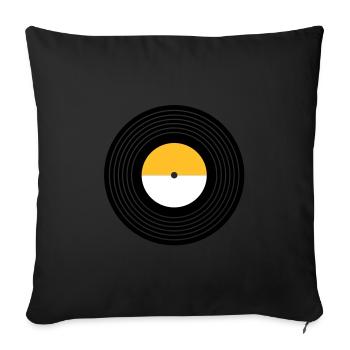 Vinyle - Coussin et housse de 45 x 45 cm - noir - Devant